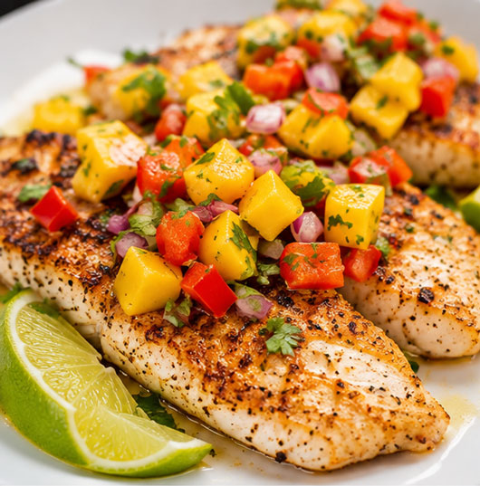 Snapper with fresh mango salsa