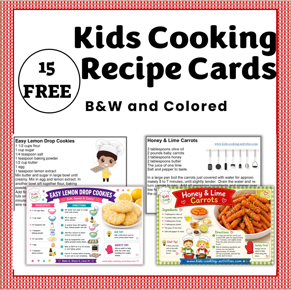 Kids photo recipe card sample