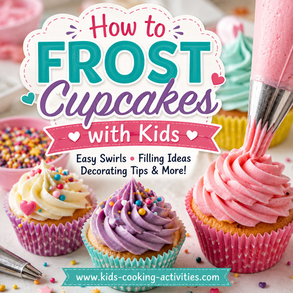 cupcake frosting tutorial with decorated cupcakes