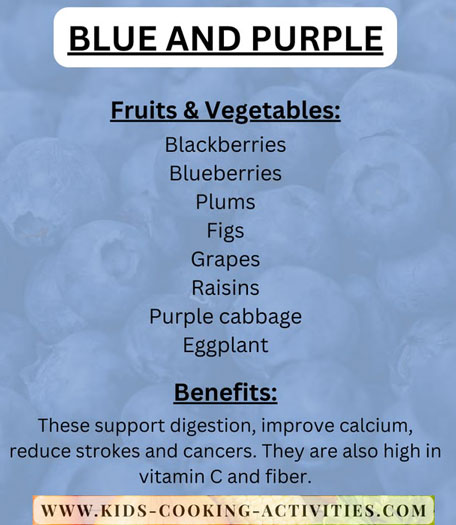 blue fruit and veggies