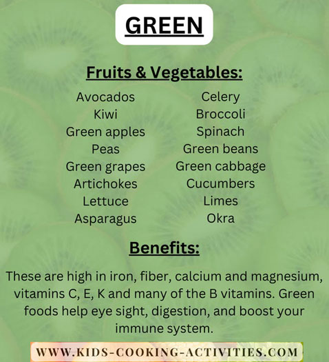 green fruit and veggies
