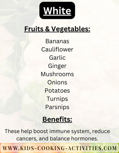 white fruit and veggies