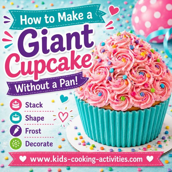 giant cupcake cake made in a shaped cupcake pan