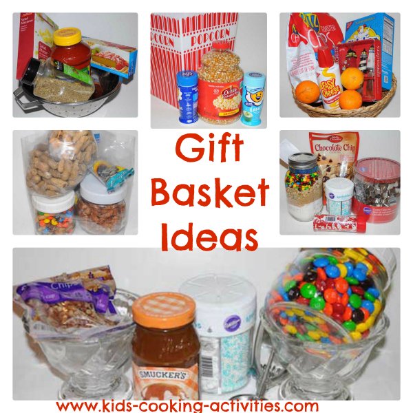collage of gift basket ideas
