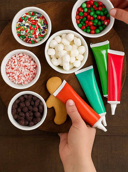 Decorating gingerbread cookies