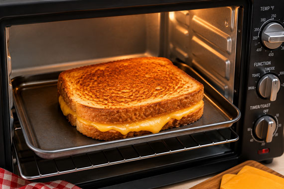 Toaster oven grilled cheese sandwich