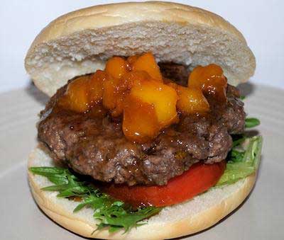 hamburger with peach sauce recipe