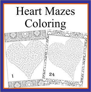 heart mazes coloring