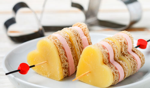 heart sandwich kabobs