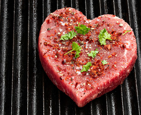 heart shaped meatball or hamburger