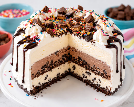 Homemade ice cream cake