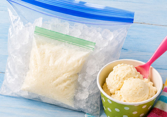 Homemade ice cream for letter I cooking activities