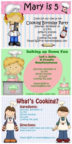cooking party invitations