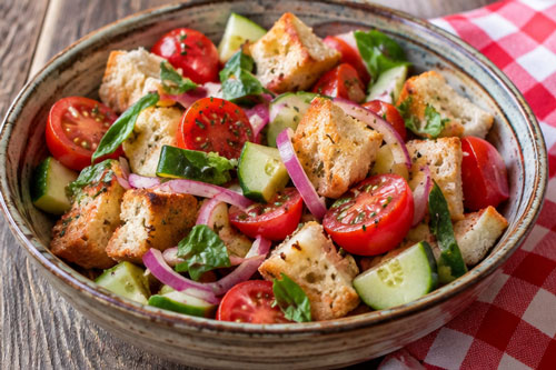 Italian bread salad for an Italian theme dinner