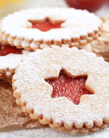 Jam filled wreath cookies