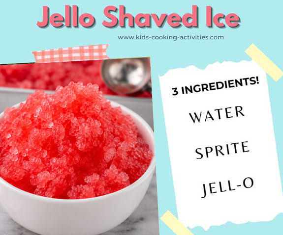 Jell-O shaved ice dessert