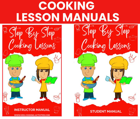 Kids cooking lesson manual for Chef in Training lessons