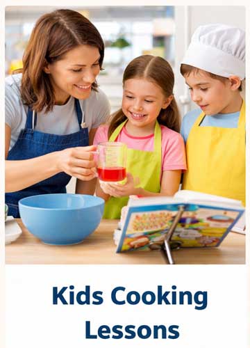 Kids cooking lessons and kitchen skills
