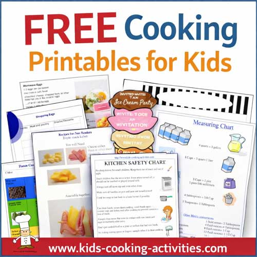 Kids cooking printables