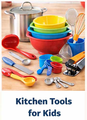 Kids kitchen utensils and tools