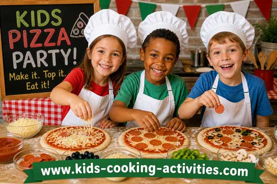 Kids homemade pizza party