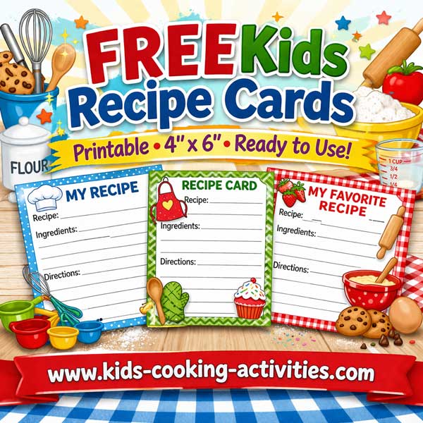 Kids free recipe cards and printable recipe pages