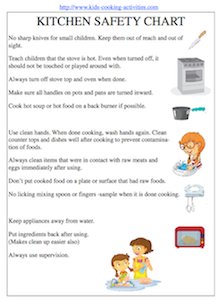 kitchen safety chart for kids