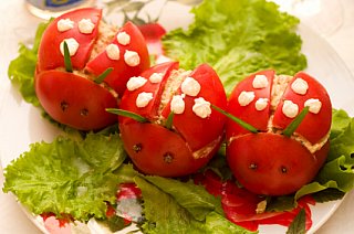 ladybug shaped food