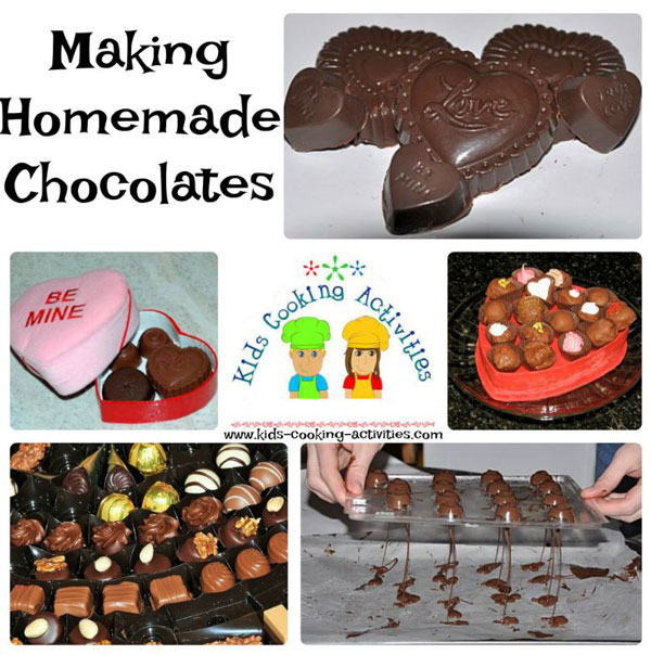 making homemade chocolates