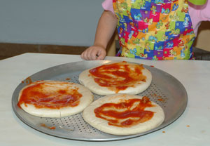 making pizza