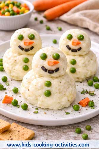 mashed potato snowman