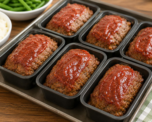Mini meatloaves for a family dinner