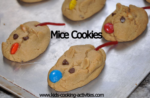 picture of peanut butter mice cookies with Christmas cookie recipes