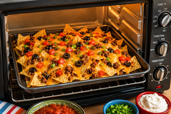 Easy toaster oven nachos