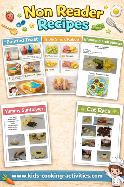 Collage of picture recipes for non readers