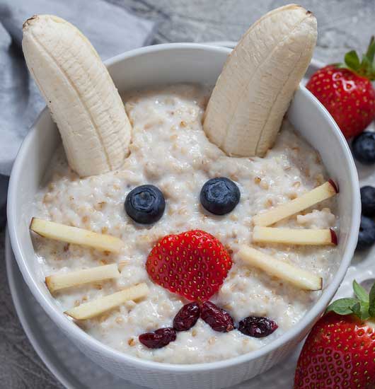 bunny out of oatmeal