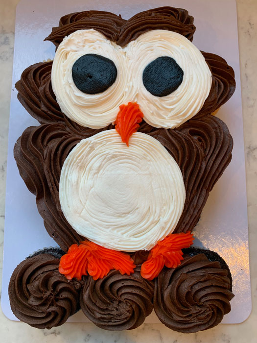 owl cupcake cake