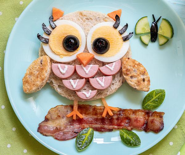 owl open face sandwich