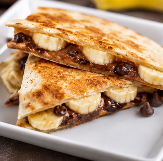 Chocolate banana dessert quesadilla