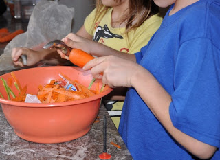 peeling carrots