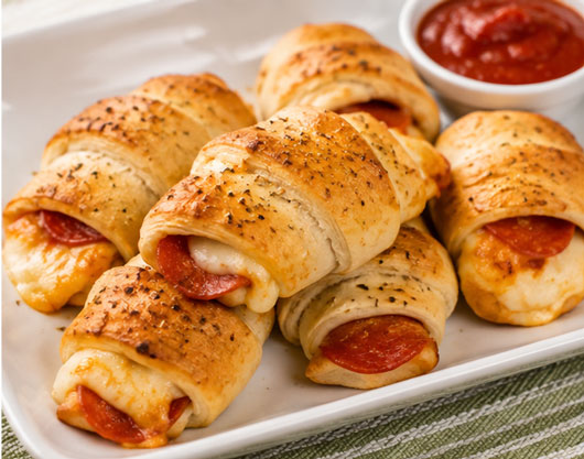 Pepperoni and cheese pizza bundles