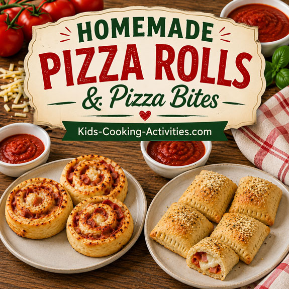Homemade pizza rolls and pizza bites