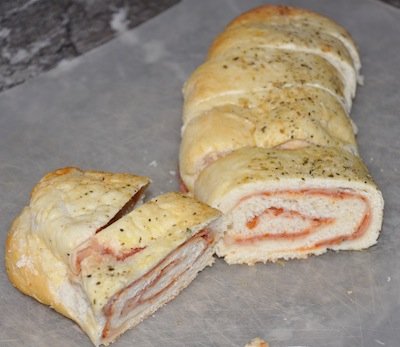 sliced pizza stromboli