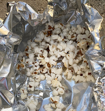 popcorn on campfire