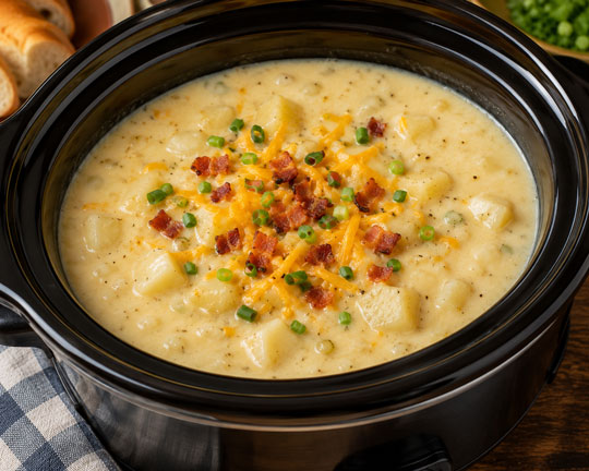 Creamy slow cooker potato soup