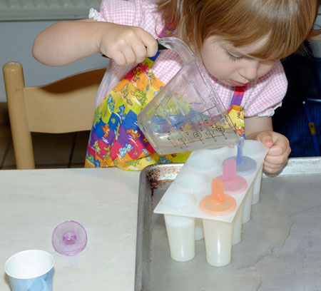 kids cooking lessons practice pouring lesson with lemonade