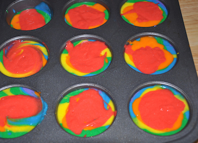 rainbow batter cupcakes
