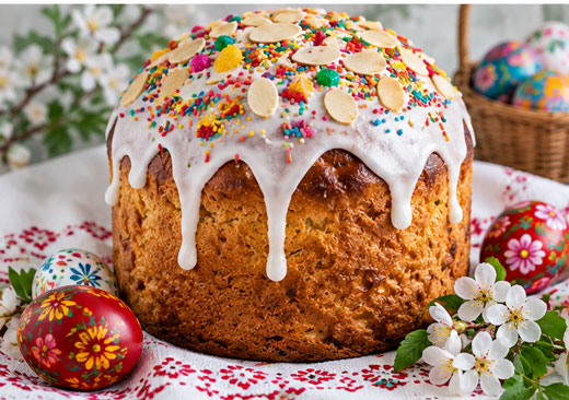 Russian Easter bread (kulich-style) sweet yeast bread with raisins-chgt