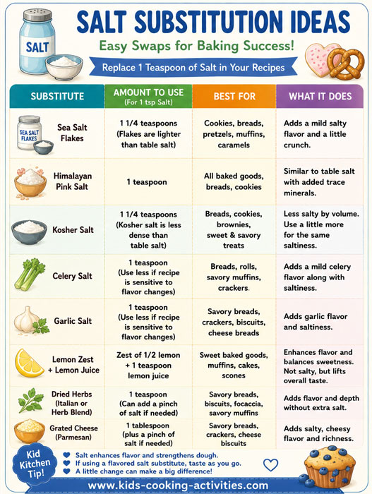 Salt substitution chart for baking