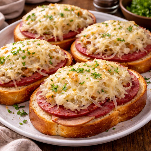 sauerkraut club sandwich melt on french bread-CHGT